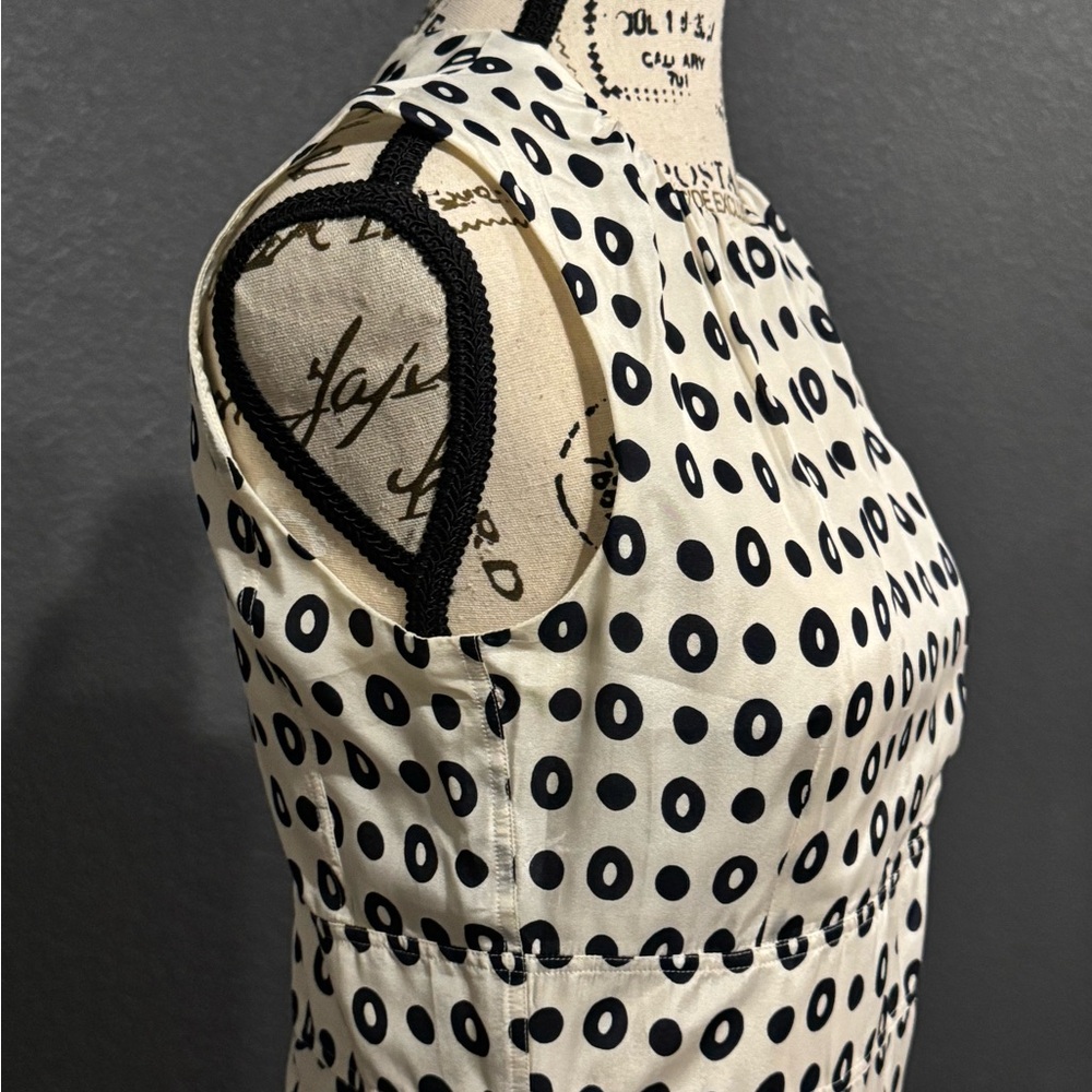 ✨ Strenesse Gabriele Strehle 100% Silk Geometric Midi Dress – Size 2 (US) - Picture 5 of 13